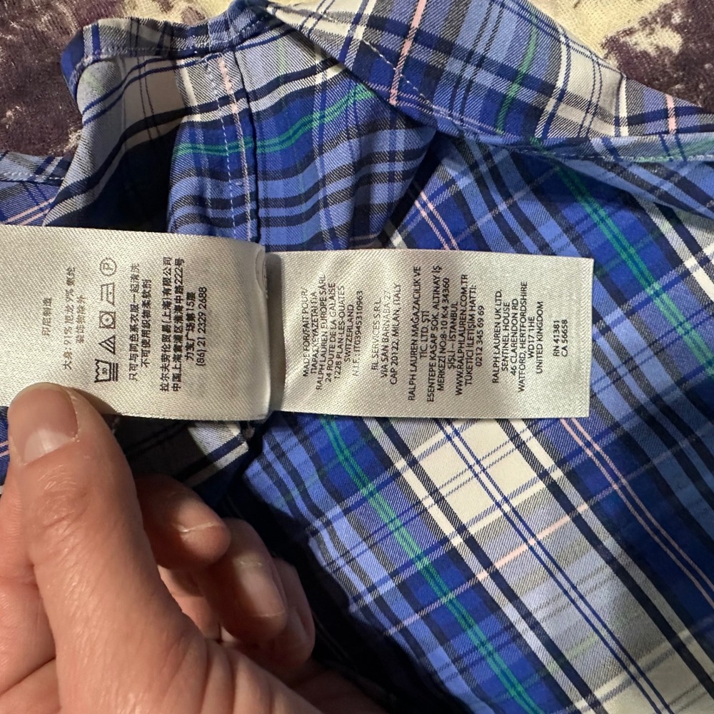 Polo Ralph Lauren Classic Fit Checked Performance Shirt stretch twill XL - Picture 7 of 8
